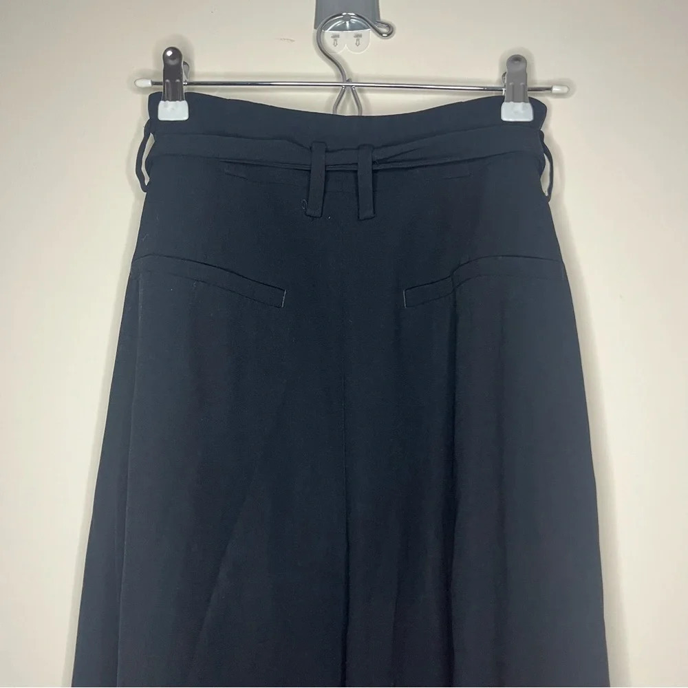 ARITZIA BABATON Linnea Belted Pleated Black Cropped Trousers Pants - Picture 8 of 10